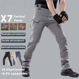 IX7/IX9 Stretched Tactical Cargo Pants for Mens Waterproof Leisure Outdoor Sports Running Loose Breathable Elastic Pants S-3XL