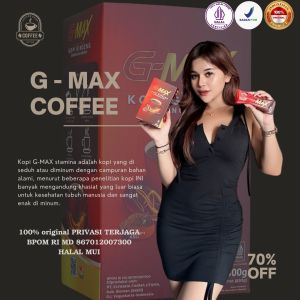 KOPI INSTAN GINGSENG GMAX Kopi Stamina Pria Sehat Kuat Mr. P Tegang Tahan Lama 1 Box isi 10 Sachet Halal BPOM RI