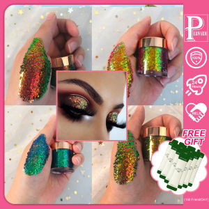 PERWARM 8 Màu Sắc Kim Cương Sequin Nàng Tiên Cá Sequin Gel Holographic Sequin Cơ Thể Tóc Mặt Sequin Gel Nghệ Thuật Trang Sức Chất Lỏng Bóng Mắt Ngọc Trai Sequin Lỏng Bóng Mắt Sequin Kim Cương(M1A-P6)