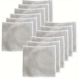 1/3/6/12pcs Non-Scratch Wire Dishcloth Multipurpose Wire Dishwashing Rags For Wet And Dry Easy Rinsing Reusable Wire Cleaning Cloth Wire Dish Towels For Kitchen Sinks Pots Pans