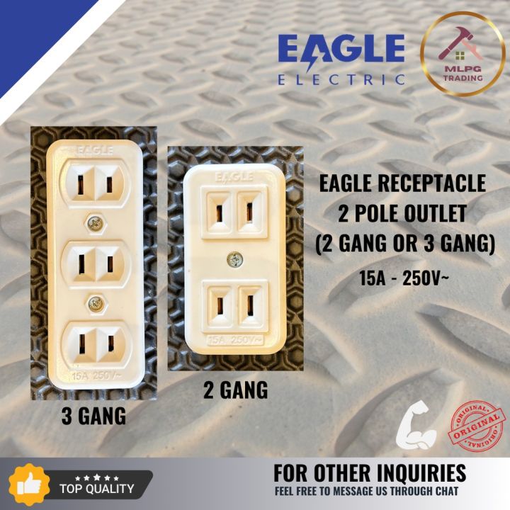Eagle Electric Surface Type Outlet (2 Gang & 3 Gang ) 15A 250V