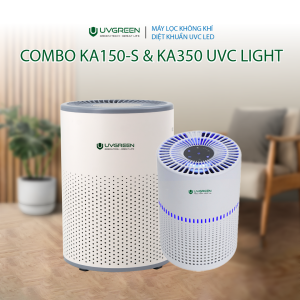 [Trả Góp 0%] Combo Máy Lọc Không Khí Diệt Khuẩn UVGREEN KA150 và KA350 - Công Nghệ UVC LED Lõi Lọc HEPA H13 Lọc Sạch 9997% Bụi Mịn Bảo Hành 24 Tháng