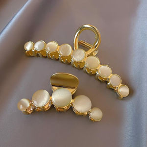 Frascati New Elegant Opal Gold Grip Back Of The Head Fixed Hair Shark Clip Headdress Girls Fashion Hairpin Accessories For Woman