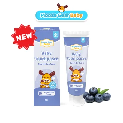 Moose Gear Baby Toothpaste 55g Blueberry Flavor without Fluoride Safe if swallowed