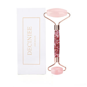 DECINIEE 17 Types Jade Stone Roller with Box Rose Quartz Natural Crystal Stone Massager for Face Lift Up Slimming Thin Chin for Neck Body
