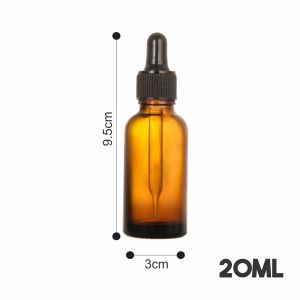 ABS Essential Oil Container Amber Glass Dropper Bottle Botol Kaca  Aromatherapy Dripper DIY Liquid Essential 茶色精油玻璃滴管瓶空瓶