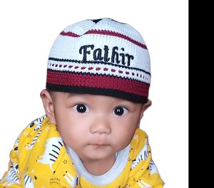 Peci Bayi Anak 0-4 Tahun Bordir Nama Bahan Rajut Lembut