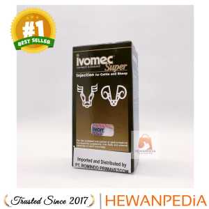 IVOMEC SUPER 50 ml ORIGINAL ROMINDO HEWANPEDIA - Obat kutu Parasit Cacing Endoparasit Ektoparasit Hewan Sapi Kuda Kambing Domba Babi Anjing Kucing Ivermectin