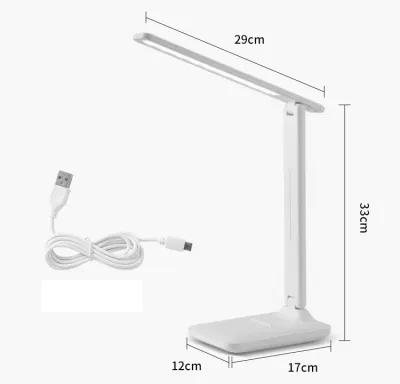 Đèn led để bàn học dùng cổng usb có giá đỡ điện thoại (vuông dài)