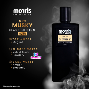MORRIS Eau De Parfum Black Edition 100ml | Parfum Pria | Woody | Amber | Oud | Aquatic