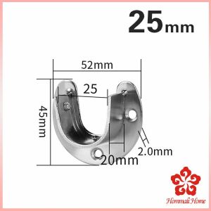 ราวจับหน้าแปลน สเตนเลส รูปตัว U สําหรับในตู้เสื้อผ้า ขนาด 25mm 32mm Closet Rod Brackets