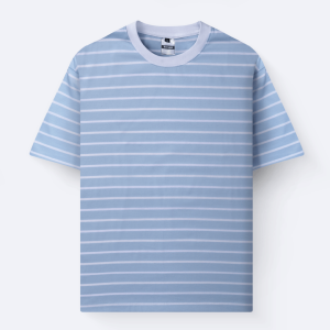 Broodis Kaos Oversize Pria Stripe White Mavin Salur Series Combed