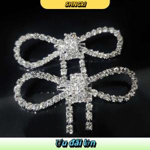 SHNGki Thời trang sáng bóng Rhinestone Bow Khóa Ngọc Trai Tua Pin Kim Cương khóa DIY may Giày Túi Đính Phụ Kiện đám Cưới Quà Tặng