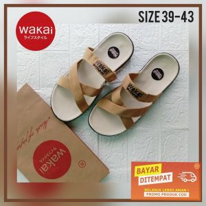 SANDAL PROMO WAKAI PRIA WANITA SANDAL FLIP FLOP BERKUALITAS SANDAL SELOP DISTRO TRENDY SANDAL SLOP MURAH