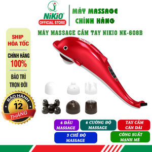 Máy Massage Cá Heo Mát Xa Cầm Tay Nikio NK-178 - Pin Sạc Tiện Lợi 6 Tốc Độ 5 Chế Độ Matxa 7 Đầu Massage Thay Đổi