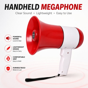 Portable Megaphone Rechargeable with Voice Recorder USB Support Handheld 240s Record Speaker