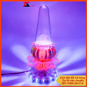 Đèn Bàn Thờ Sen Lớn Đài Sen Tự Đổi Màu Đèn thờ hoa sen phun nước sáng 7 màu Để bàn thờ gia tiên Thờ Phất