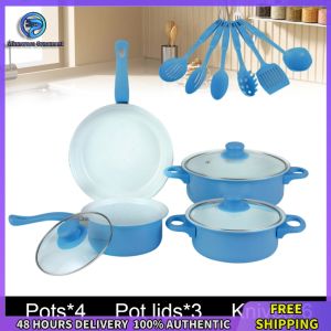 Winnereco 12-Piece Non-Stick Cookware Set Cooking Pot with Lid for All Types of Cooker