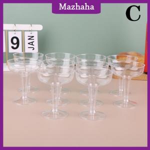 Mazhaha 10ชิ้นถ้วยพลาสติกใสแชมเปญบาร์สำหรับปิ้งแก้วอุปกรณ์ดื่มสำหรับงานเลี้ยงวันเกิดงานแต่งงานงานเทศกาลครบรอบ