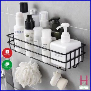 Kệ sắt chữ nhật đa năng để đồ nhà tắm phòng bếp dán tường siêu chắc không khoan đục