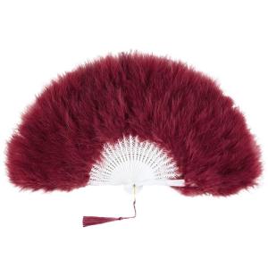 Classical Folding Feathered Fan for Women Suitable for Dance Costumes Holiday and Carnival Parties Photoshoots Decors