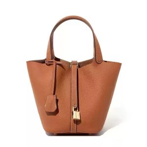 TC Da bò lớp đầu vân 22CM Túi xô cỡ lớn túi giỏ xách tay nữ da thật túi cưới túi mẹ bỉm sữa