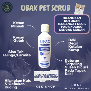 Ubax Cat Shampoo Pet Deep Cleaning Scrub Shampoo Tick Flea Mite Fungus