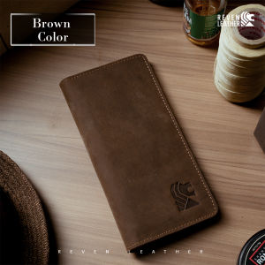 Dompet Panjang Lipat 2 3D Pria Kulit Sapi Crazy Horse Full Kulit Luar Dalam 15 Slot Kartu Awet Keren