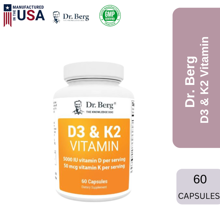 Dr. Berg D3 K2 Vitamin 5000 IU w/MCT Oil - Includes 50 mcg MK7 Vitamin ...