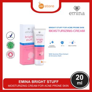 Emina Bright Stuff for Acne Prone Skin Moisturizing Cream 20 mL - Pelembab Mencerahkan Wajah dan Untuk Kulit Mudah Berjerawat