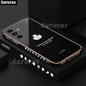 CASING SAMSUNG A54 A34 5G MAPLE DAUN PLATING LIST GOLD FREE TALI LANYARD SILIKON SOFT CASE HANDPHONE