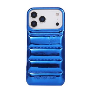 Luxury Glossy Down Jackets Solid Color Phone Case for iPhone 17 16 15 14 13 Pro Max Soft Silicone Shockproof Cover