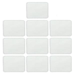 10 Pieces Blank Leather Hat Patches Blank Sublimation Patches 8 Shapes for Hat Shirt Dress Sweater Jeans Clothing Decor