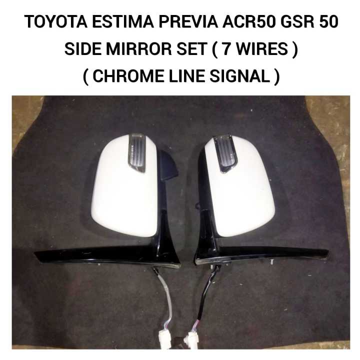 Toyota Estima Previa ACR50 GSR50 Side Mirror Set ( Chrome Line Signal ) / Door Side Mirrors