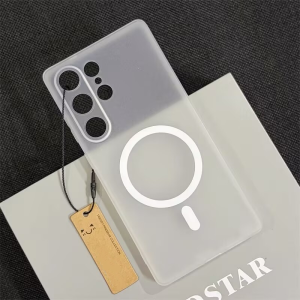 Frosted Skin Feel Soft Silicone Case for Samsung S26 S25 S24 S23 Ultra Plus For Magsafe Wireless Charge Ultra Thin Clear Cover