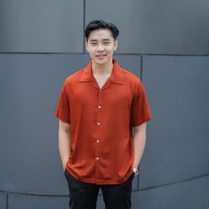 P&Z Kemeja pria rayon polos lengan pendek