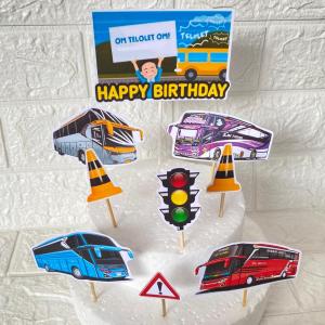 Topper Ulang Tahun Bus Telolet / Topper Cake Telolet