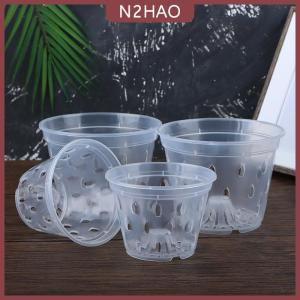 N2HAO 1 cái chậu hoa chậu trồng cây trong vườn chậu thoát nước có lỗ trong suốt giỏ hoa phong lan nhựa thoáng khí phụ kiện chậu hoa