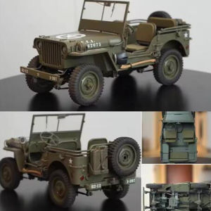 1: 14 military trucks 2.4G four-wheel drive electric retro off-road remote control car childrens simulation car model Christmas