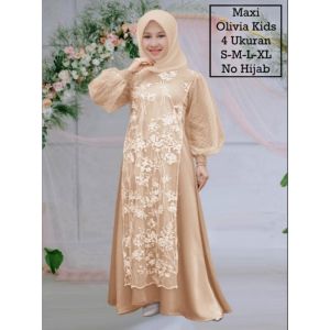 Pakaian Muslim Anak Wanita Dan Remaja Abg Perempuan Terbaru Kekinian Viral/Maxi Olivia Kids /Matt Moscrepe Mix Brokat Mutiara Dan Tille Onde