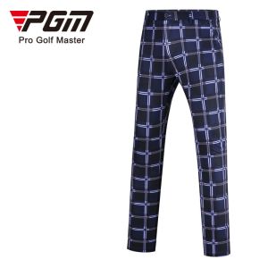 PGM Golf Pants New Style Sport Casual Plaid Men Pant Waterproof Stretch Quick Drying Fabric Breathable Mid Waist Trousers