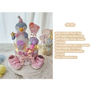 Penguin Diaper cake baby shower gift hamper newborn ideas baby hamper 100days present