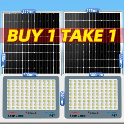 EEKOO Solar Light With Solar Panel Outdoor Waterproof Ip67 Heavy Duty 100000 Watts Solar Lights Buy1 Take1 Sensor Automatic Flood Light 10000W 20000W 50000W 80000W Lighting Promo Sale For Indorr OutsideGarageyardWalkwayDriveway 5YEARS Warranty COD