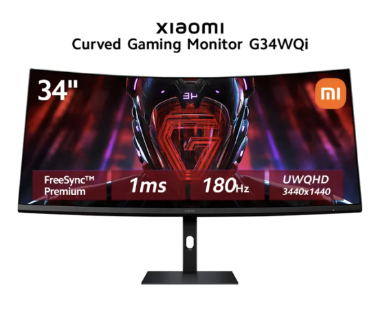 Xiaomi Curved Gaming Monitor G34WQi 34 Inch 1ms Fast Response 21:9 ...