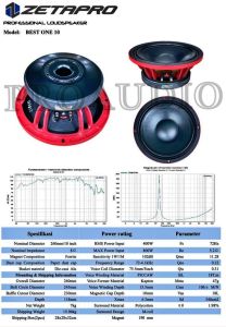 Speaker Komponen 10 inch Zetapro Best One 10 / Bestone 10 Original