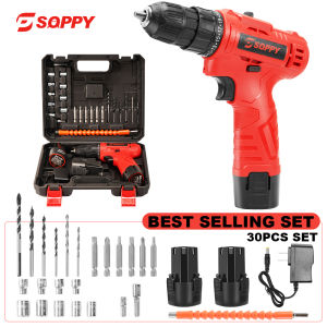 Electric Drill  30pcs Double Speed Li-ion Battery Rechargeable Cordless Drill Driver cordless[soppy]