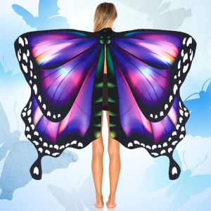 Cross-border butterfly wings rotating belly dance shawl Halloween new product gradual change color dance decorative butterfly cape gift