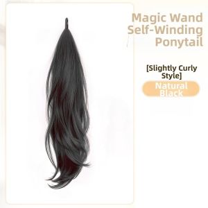 STARGOODS Synthetic Long Curly Ponytail Extensions 28Inch Flexible Wrap Around Pony Tail Hairpieces for Women Natural Wave Ponytail Wig for Women