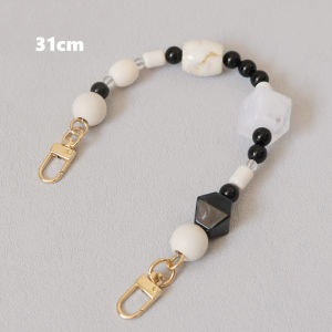 Brand New Fashion Woman Bag Accessory Colorful Acrylic Resin Beaded Parts Handcrafted Wristband Cute Phone Strap Women Handbag Handle Chains