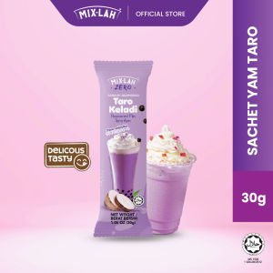 MIX-LAH Yam Taro 30g Milkshake Cold Drink Powder 3-in-1 Convenient Sachet Pack - No Cane Sugar Added